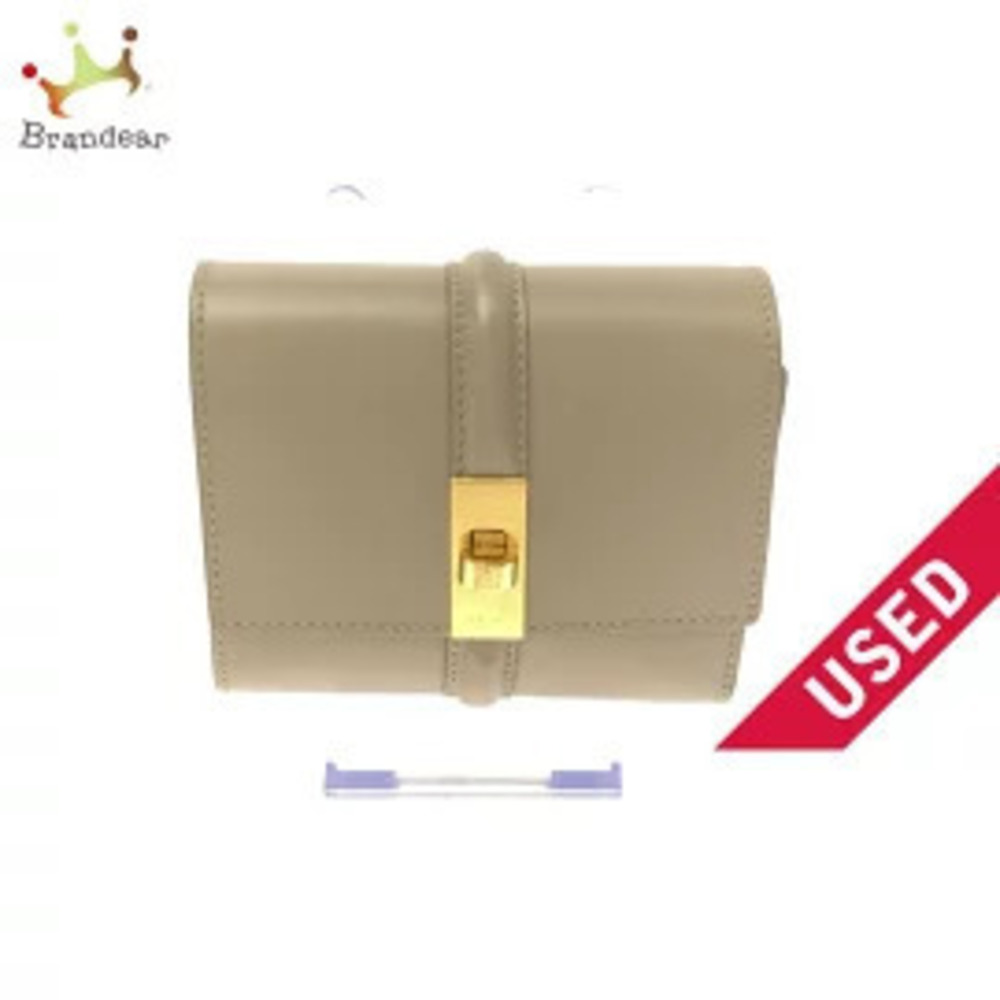 Celine Trifold Wallet Seize Tri fold Beige Cream x Gold Calfskin
